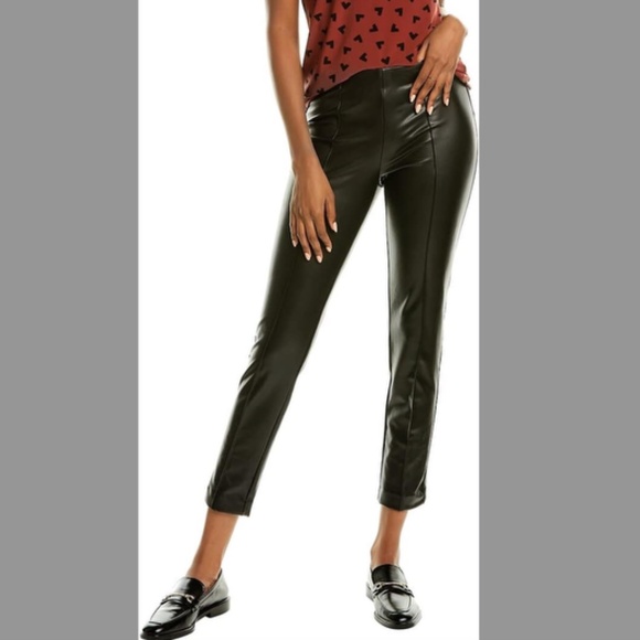 Anne Klein Women’s Faux Leather Leggings Stretch Elastic Waist Size Small - Picture 2 of 6